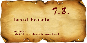 Tercsi Beatrix névjegykártya